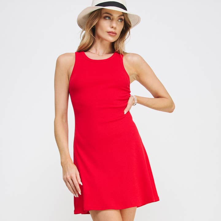 FREEZIA - Vente Robe – femme - MINI-ROBE EN TRICOT CÔTELÉ SANS MANCHES-F74276-D39