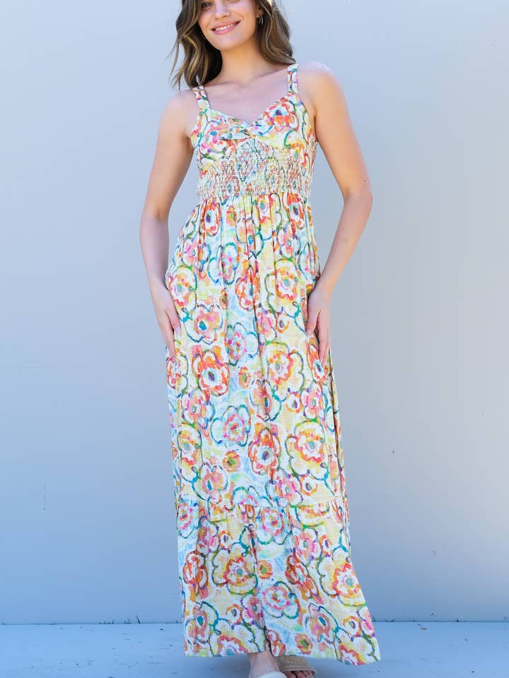 Robe Maxi Florale en Aquarelle-ID6669 pour la vente par Nicabel
