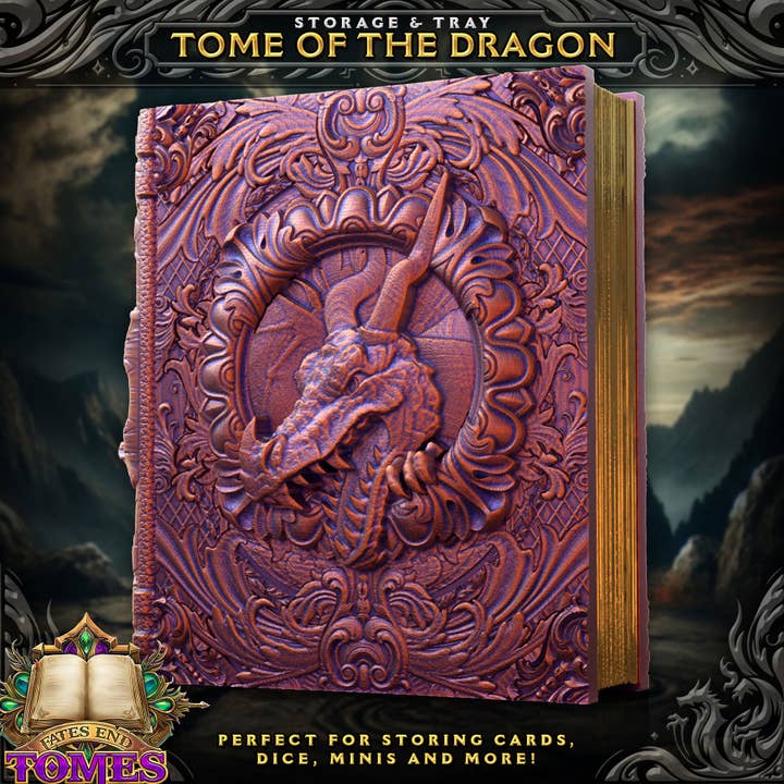 American Carver LLC - Wholesale Dice - Dragon Storage Tome for TTRPG, MTG, Pokemon, D&D Gaming!0