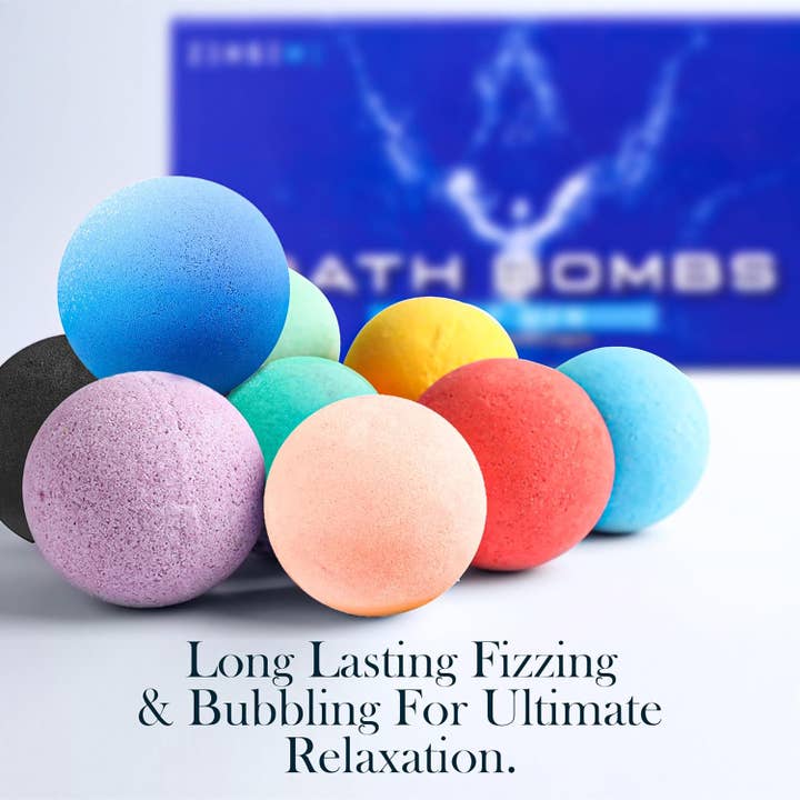 Green Blue Brown Red Orange Purple Lavender Bath Bombs for Men - Mens Relaxing Bath Bombs Gift Set for wholesale on Faire