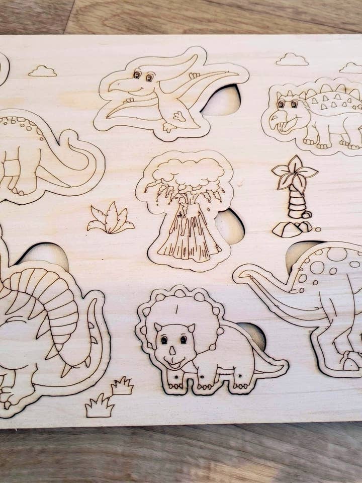 Quebra-cabeça de madeira feito à mão para crianças, Montessori por atacado de Laser by D.A.M.