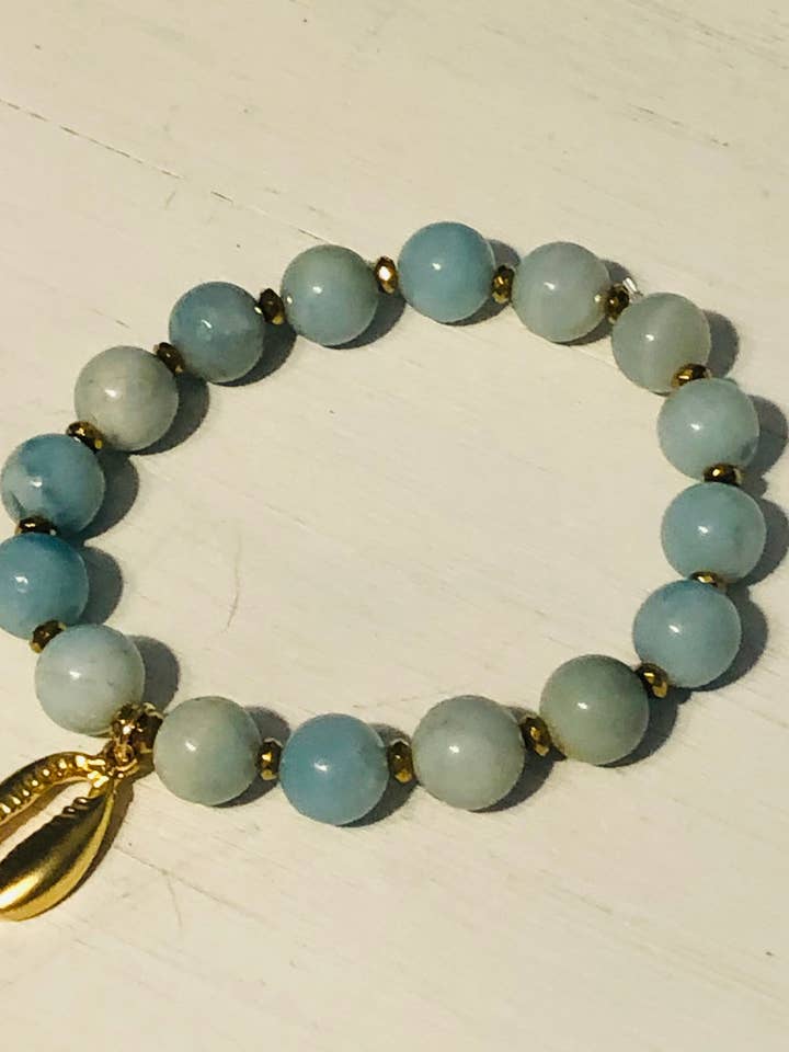 Bracciale mare in amazzonite ed ematite da 10 mm per la vendita all'ingrosso da parte di Inspiration Beads