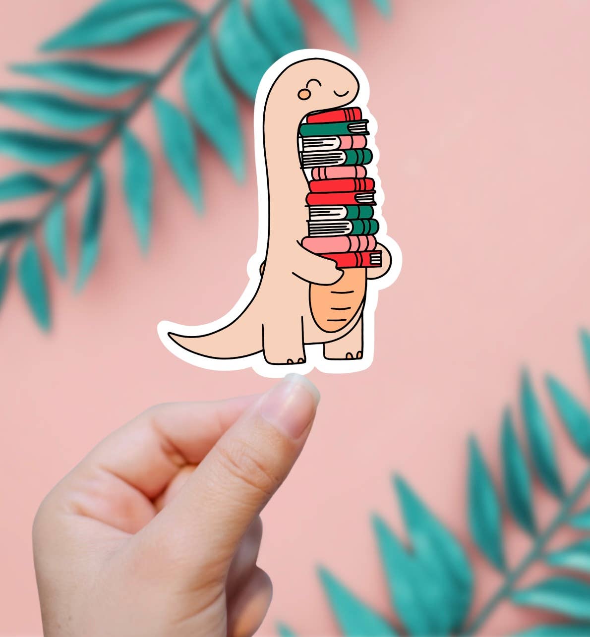 EnchantingSunshine - Wholesale Sticker - Dinosaur With Books Sticker