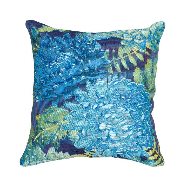 Marina Mums Indoor/Outdoor Pillow Blue for wholesale by Liora Manne