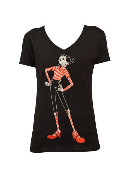 Black Olive - Women's VNeck Graphic T-Shirt for wholesale on Faire