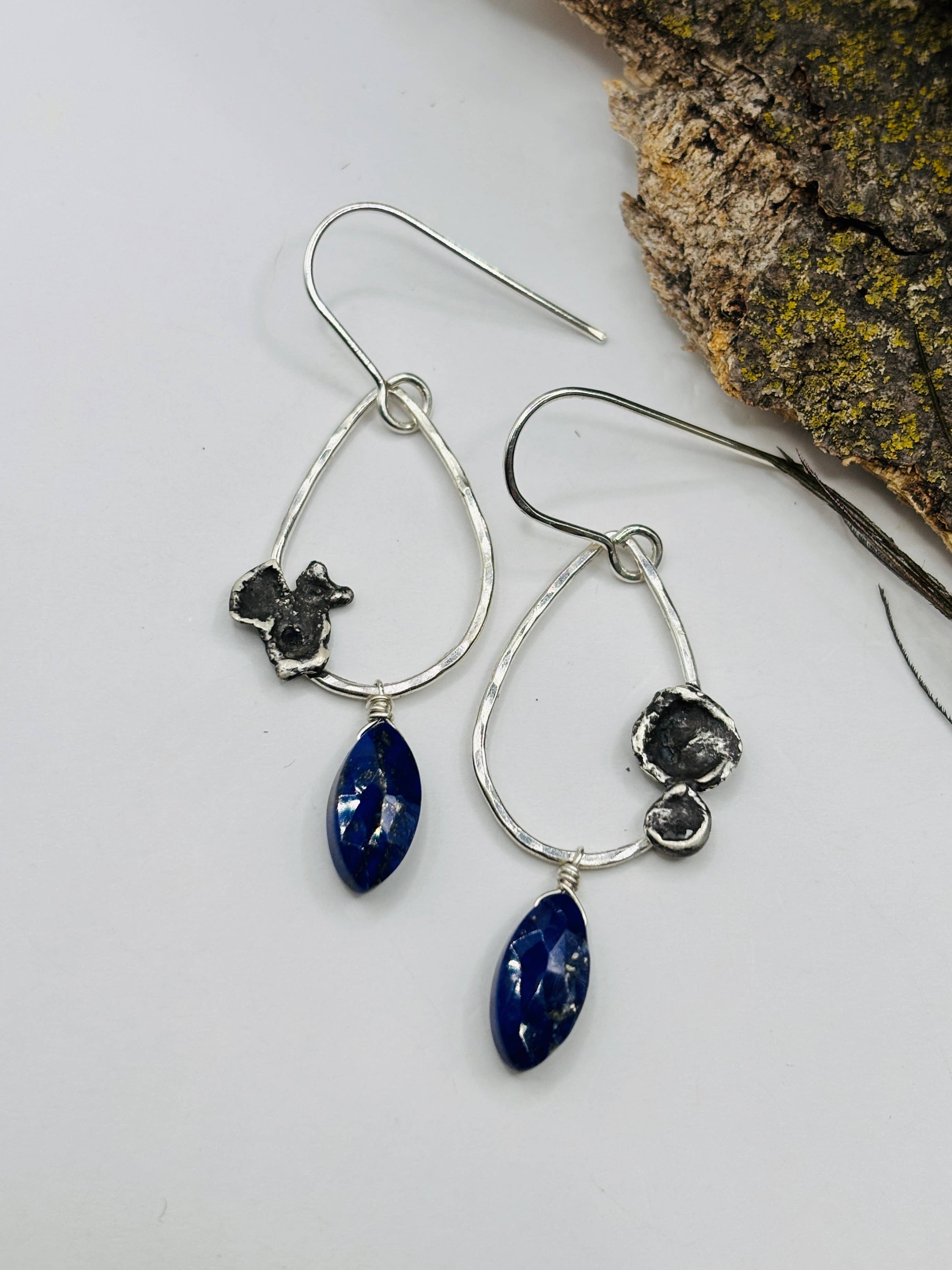 Rachel Renee Jewelry - Wholesale Dangle Earrings - LINDA Lapis Water Cast Teardrop Earrings4
