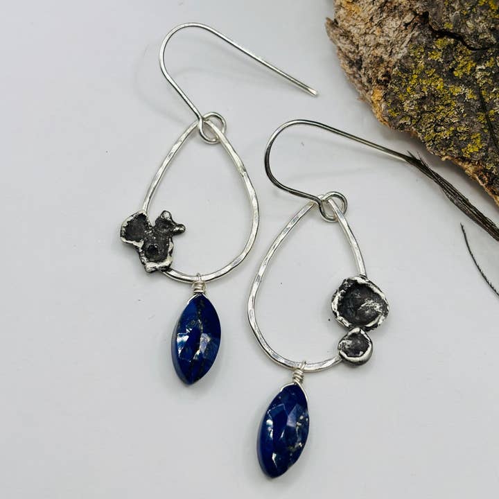 Rachel Renee Jewelry - Wholesale Dangle Earrings - LINDA Lapis Water Cast Teardrop Earrings4