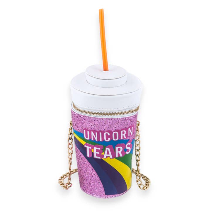 Unicorn Tears Jumbo Drink Cup Comic Clutch Bag for wholesale by LA Jewelry Plaza