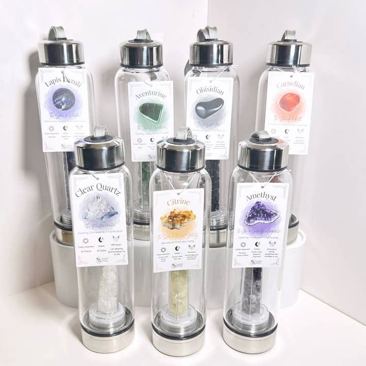 Gypsy Soul - Wholesale Water Bottle - Crystal Infused Healing Water Bottle - 9 Pcs
