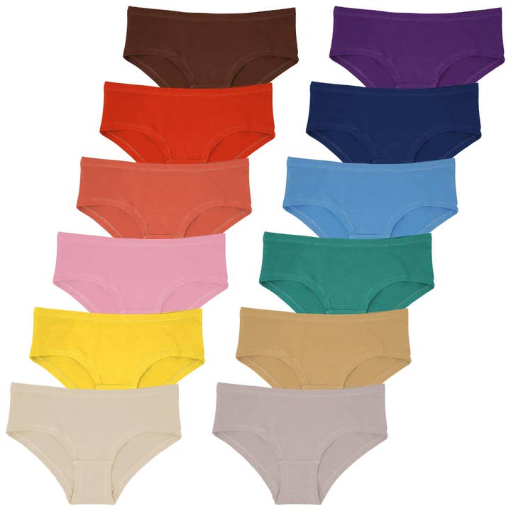 I-Wear Brands - Wholesale Underwear - Women's - 12 Pack Women's Cotton-Spandex Flexible Fit Hipster Panties