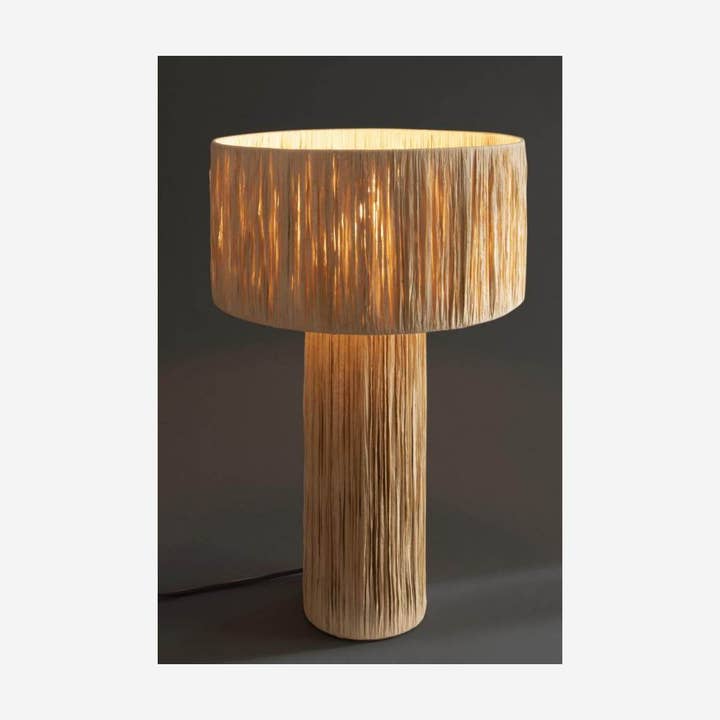 Mikwi - Wholesale Accent/desk lamp - Natural raffia lamp,Raffia lampshade,TABLE LAMPS,Straw Shade3