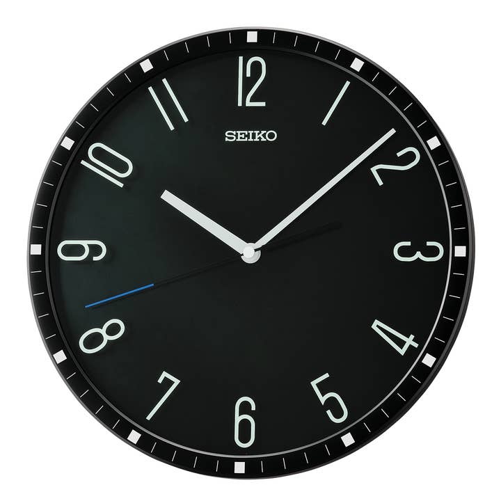 12" Derby Wall Clock, Black for wholesale by Seiko Clocks USA
