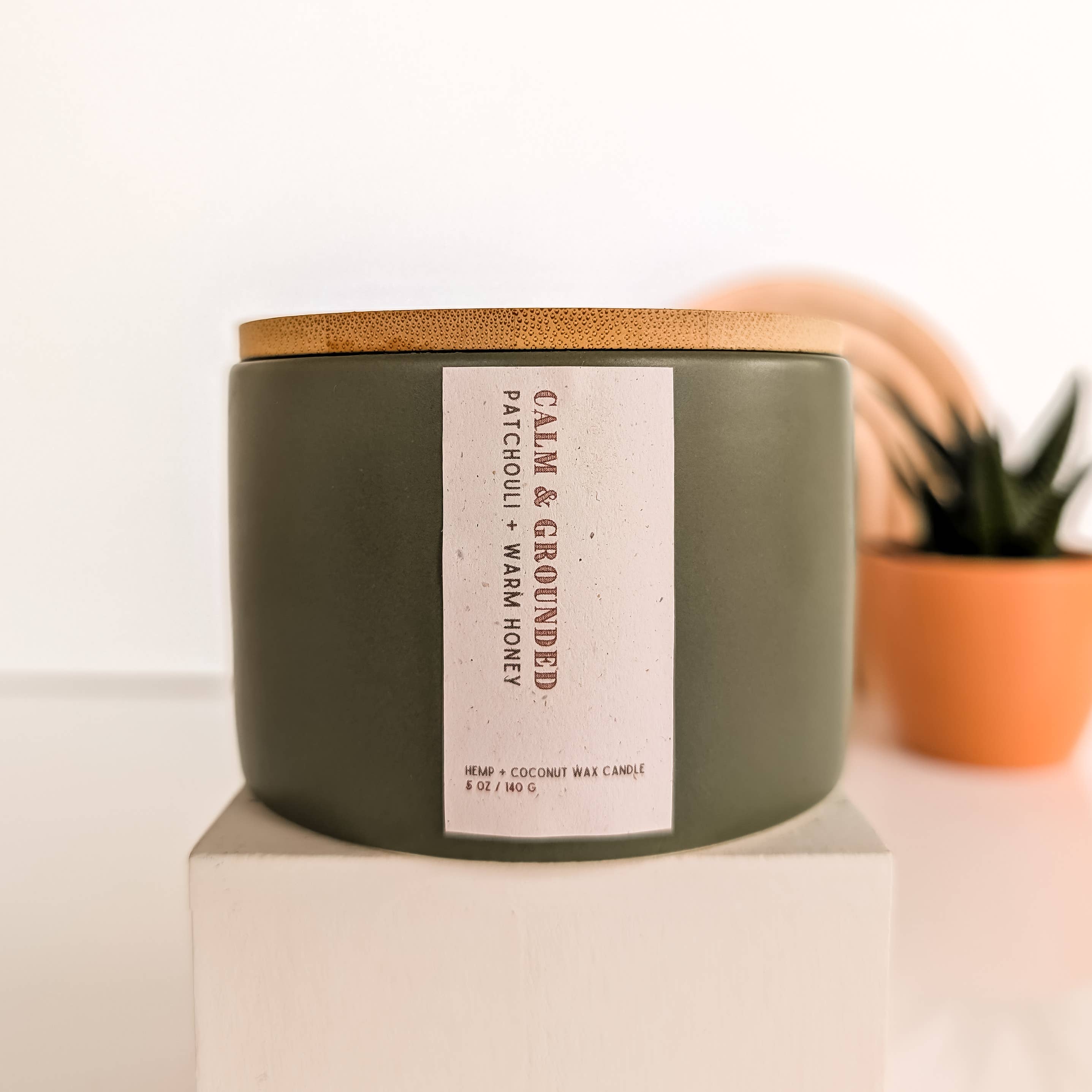 The Modern Sonoran - Wholesale Jar/Filled Candle - Calm & Grounded: Patchouli Honey Bohemian Hemp Candle, 5 oz.3