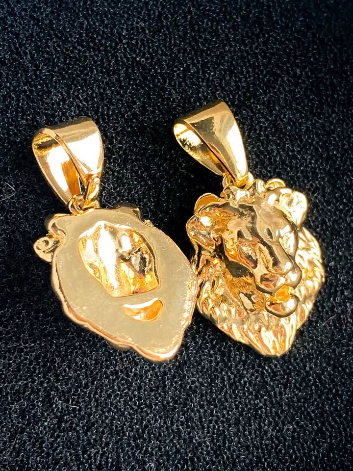 18K Gold Filled Lion Head Charm Jewelry Supplies for wholesale by Js Wholesale Jewelry