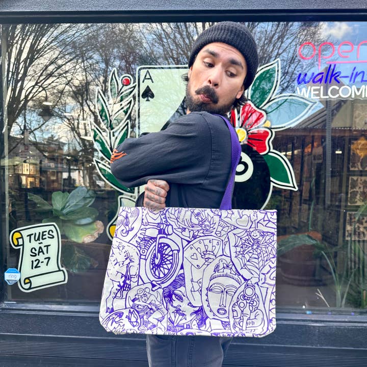 Foolish Fetish - Wholesale Tote Bag - Unisex - Tattoo Stencil Tote Bag10