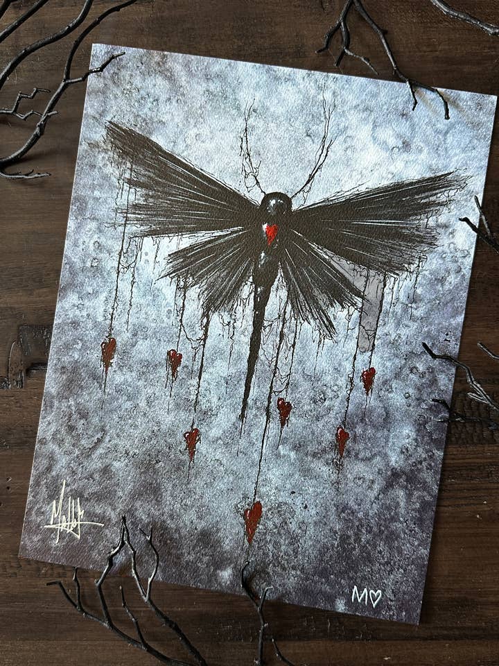 Libellenkunst mit Herzen Kunstdruck für den Großhandel von Mallory Hart Art