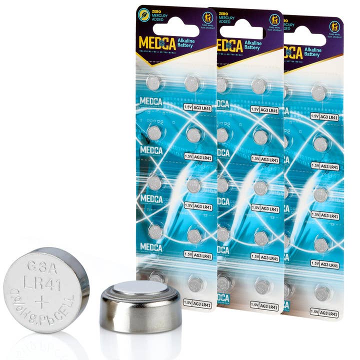 Piles alcalines LR41 AG3, lot de 30 pour la vente par MEDca