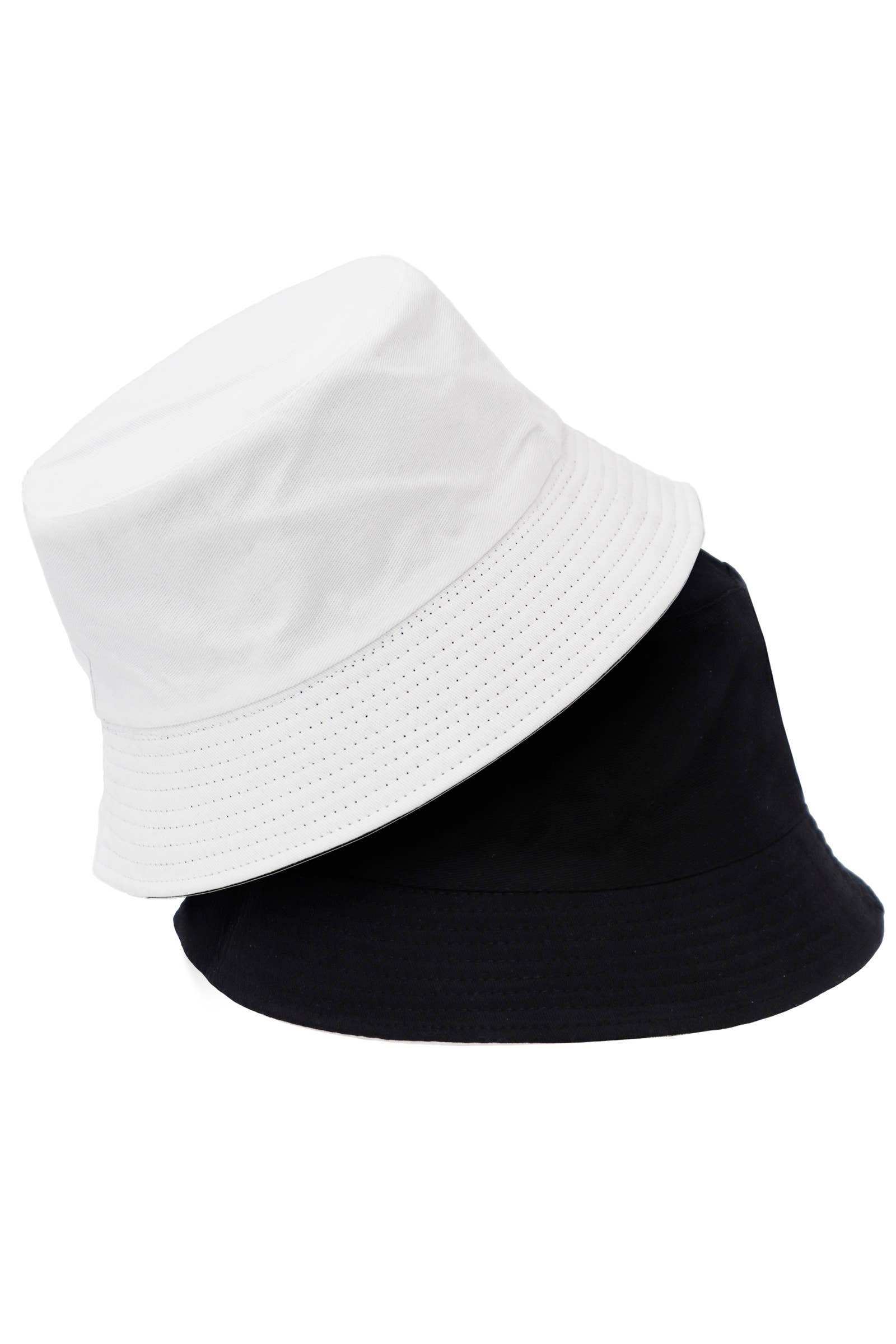 Cap Zone - Vente Bob – unisexe - Chapeau seau en coton uni réversible à fond noir27