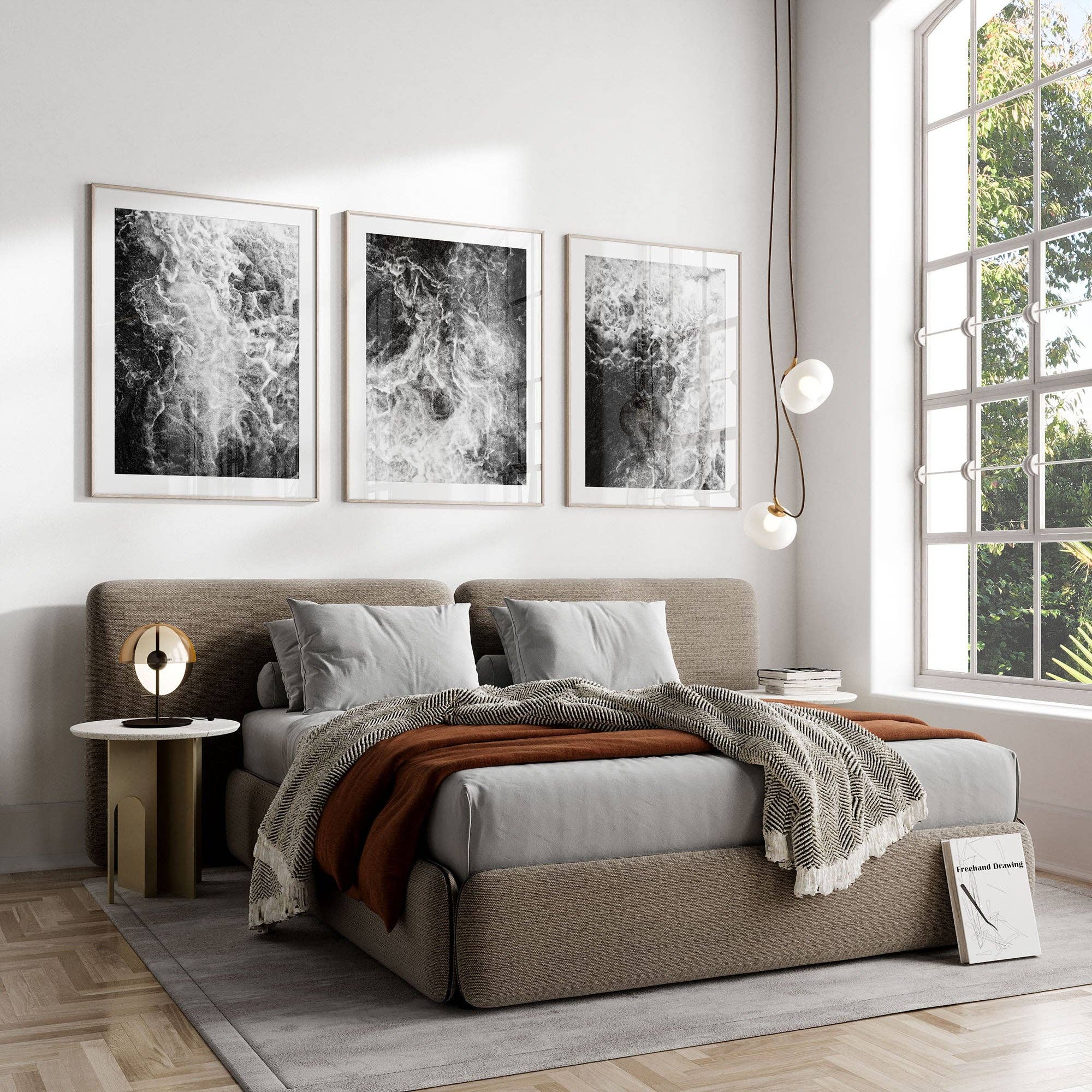 Lisa Russo Fine Art - Wholesale Gallery Wall Set - Abstract Black and White Swirl | Art Prints Set of 31