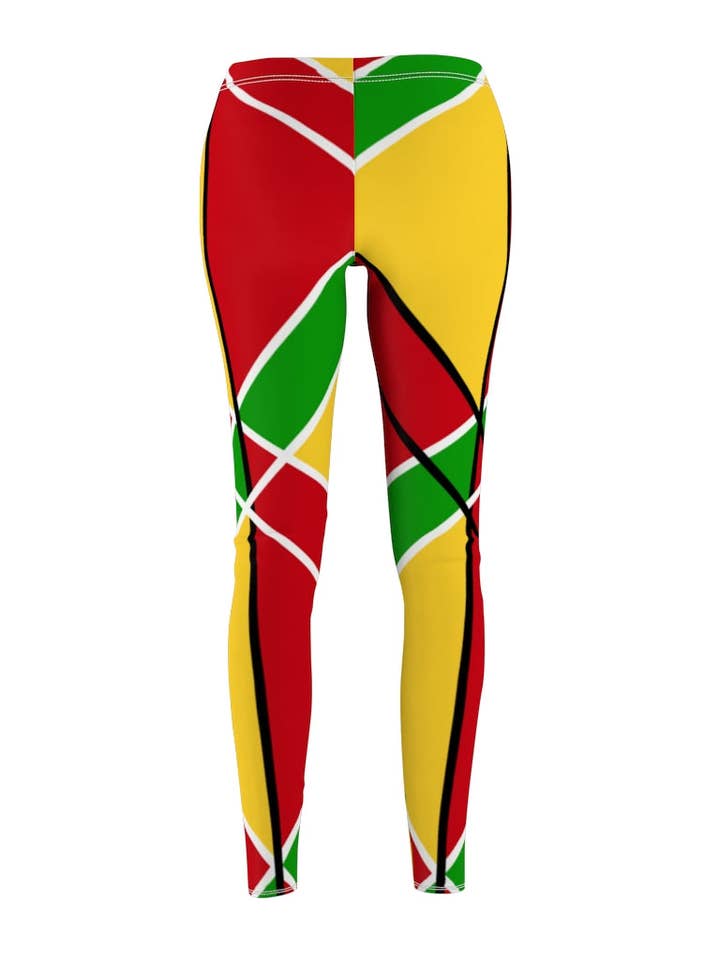 Guyanese Swag Ice Gold Green Damen Cut & Sew Casual Leggings für den Großhandel von Guyanese Swag