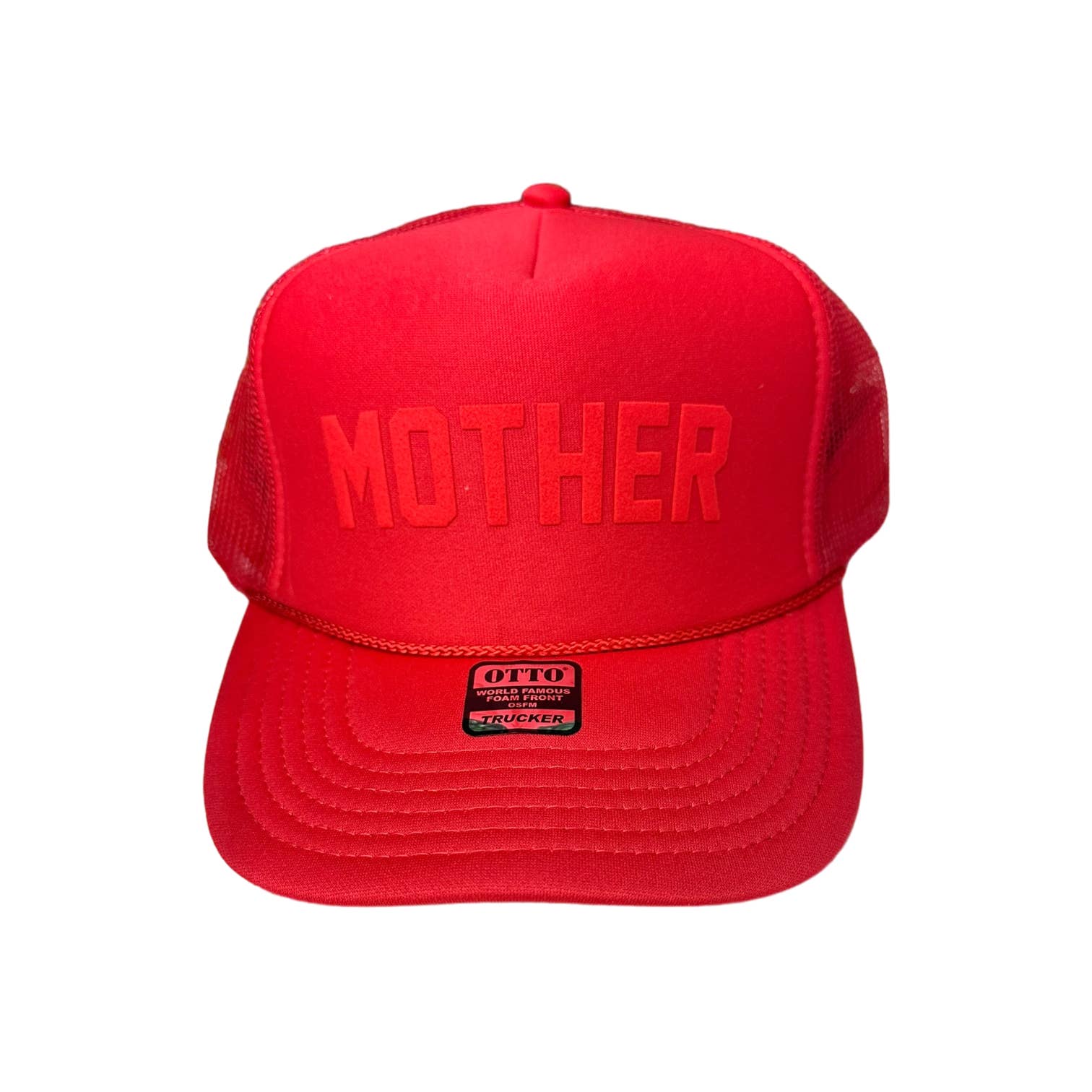 Littlebrightbird - Wholesale Trucker Hat - Women's - TOT Trucker - MOTHER - (Red on Red)
