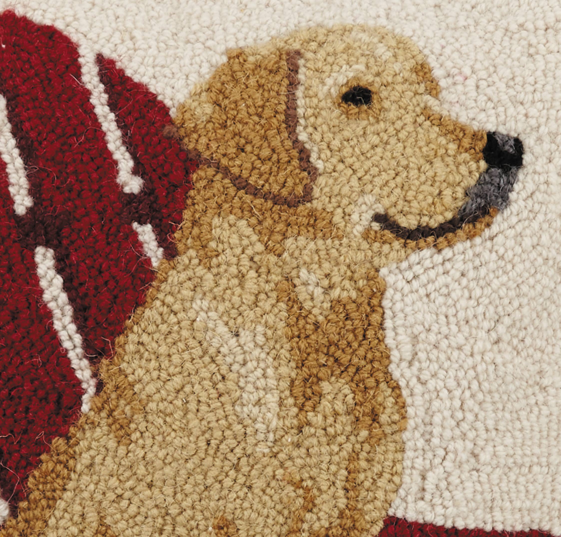 Peking Handicraft - Wholesale Throw/Decorative Pillow - Retriever Dog With Adirondack Hook Pillow2