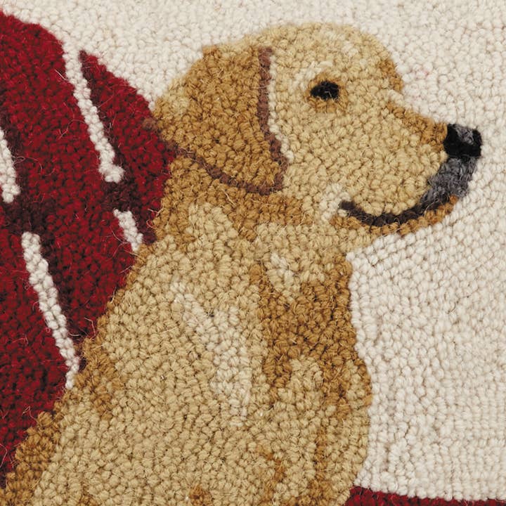 Peking Handicraft - Wholesale Throw/Decorative Pillow - Retriever Dog With Adirondack Hook Pillow2