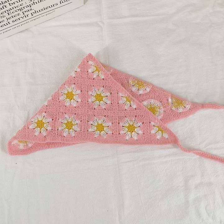 MKS America - Wholesale Bandana - Women's - Cherry Strawberry Floral checkered Crochet Bandana -56colors34