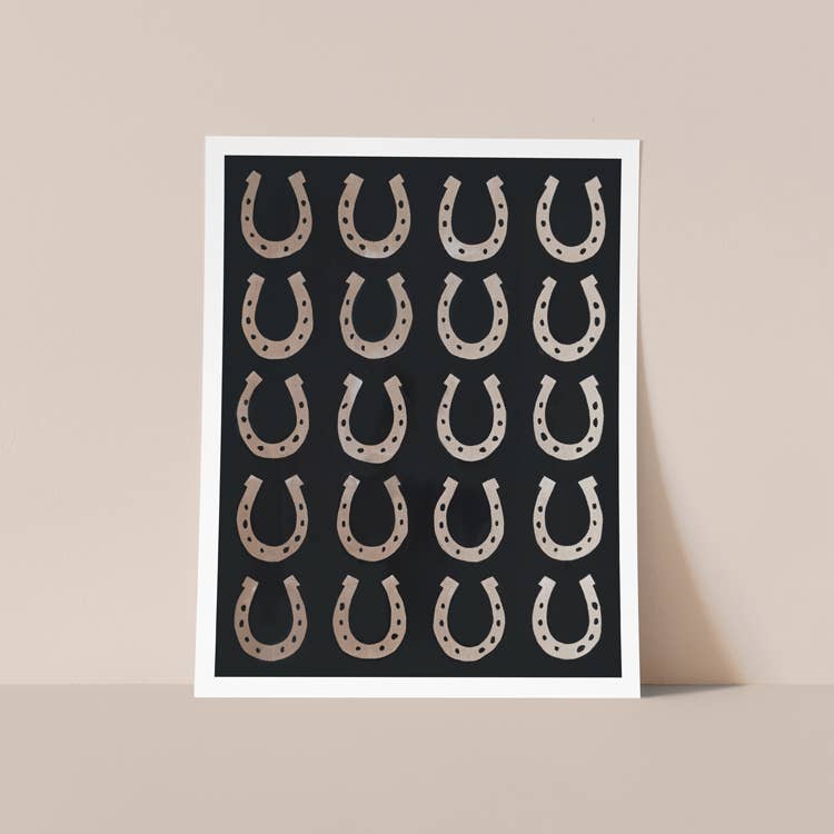 ALEX'S - Wholesale Art Print - Horseshoes Black + Gold Print0