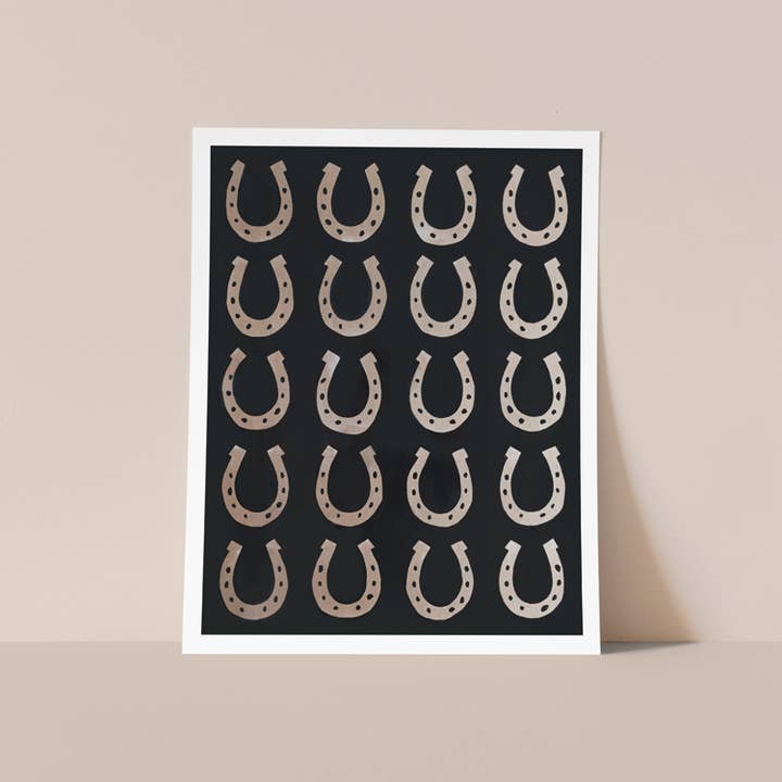 ALEX'S - Wholesale Art Print - Horseshoes Black + Gold Print