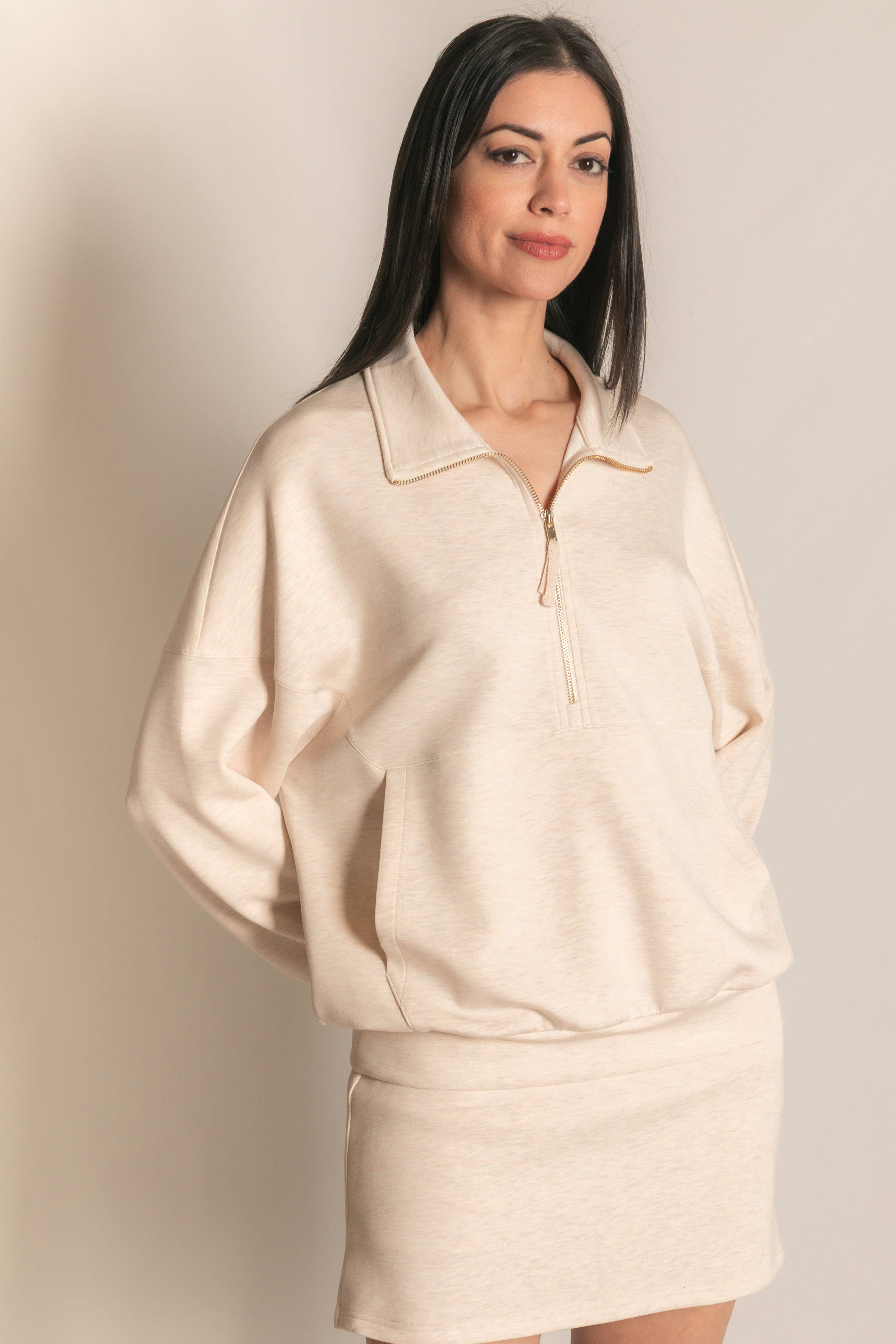 P. CILL - Vente Sweat-shirt – femme - Pull zippé P. CILL Butter en modal87