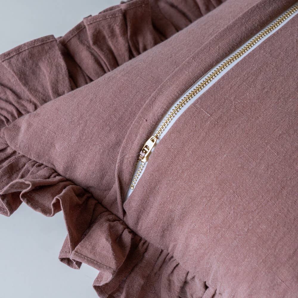 Rug & Weave - Wholesale Throw Pillow Cover - COCOA Ruffle Pillow2