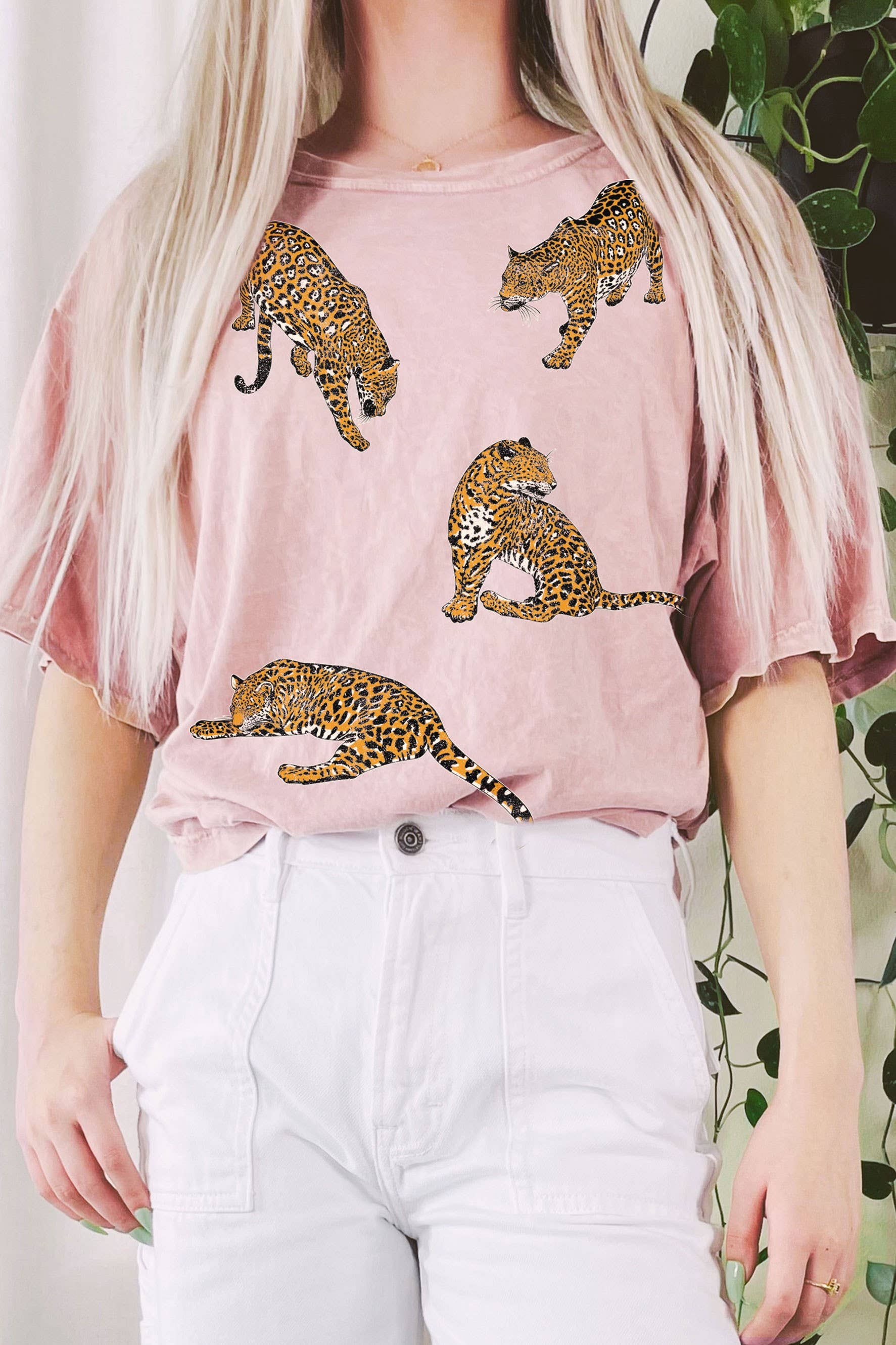 Rustee Clothing - Vente T-shirt sérigraphié – femme - HAUT COURT LONG À MOTIF MINÉRAL LÉOPARDS8