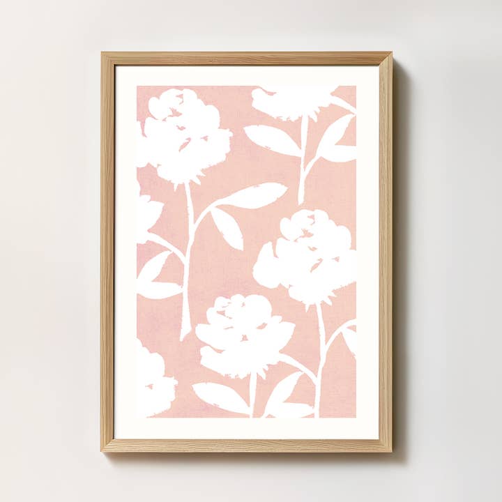 Kunstdruk - Pastelroze Rozenpatroon voor wholesale door intemporalis