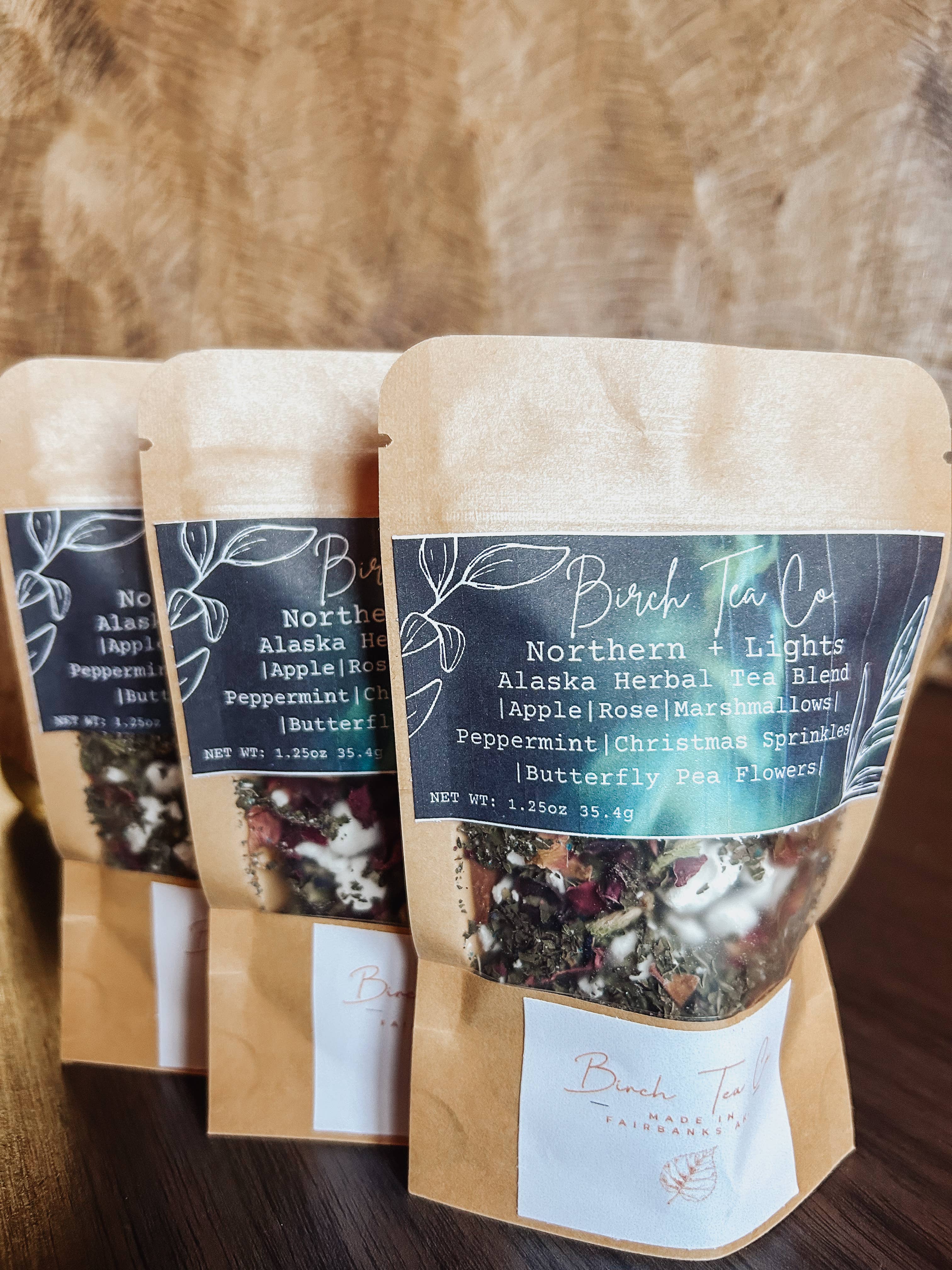 Birch Tea Co. - Vente Thé en vrac - Northern Lights - Thé en vrac en forme de papillon, de pois et de rose2