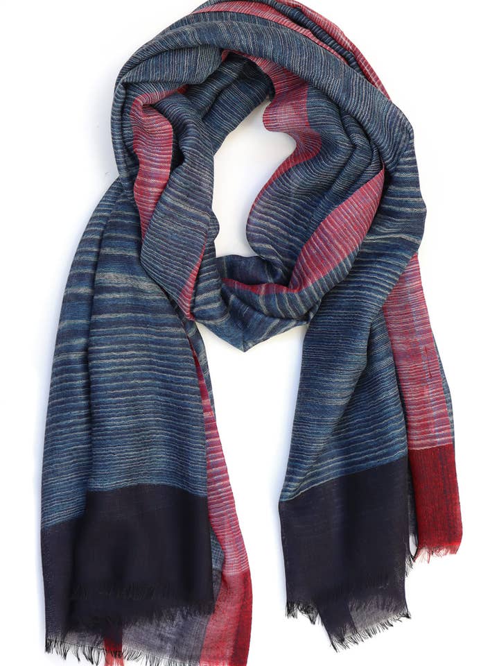 Sciarpa/Sciarpa in lana Merino Schur - Hitty - Jacquard - blu per la vendita all'ingrosso da parte di SALTO