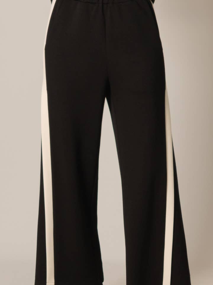 P. CILL – Engroshandel Bukser - Dame – P. CILL Butter Modal sidekontraststribede bukser3