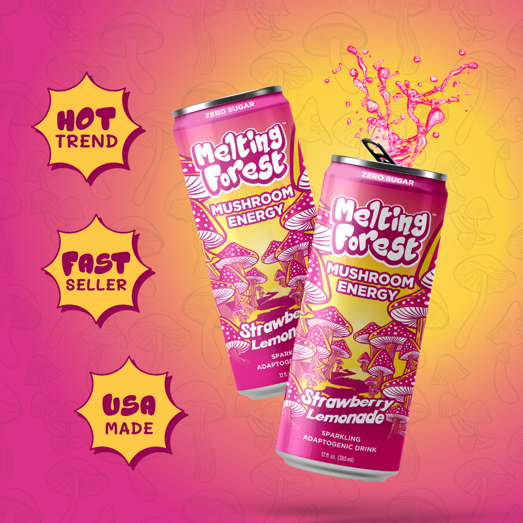 Melting Forest - Wholesale Sports/Energy Drink - Mushroom Energy Drink |  Strawberry Lemonade | Adaptogen5