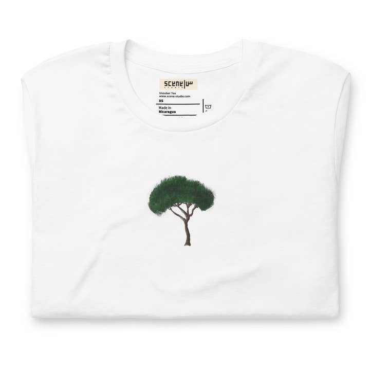 Snoubar Embroidered Unisex t-shirt with Pine tree embroidery in the middle front for wholesale by Scene studio