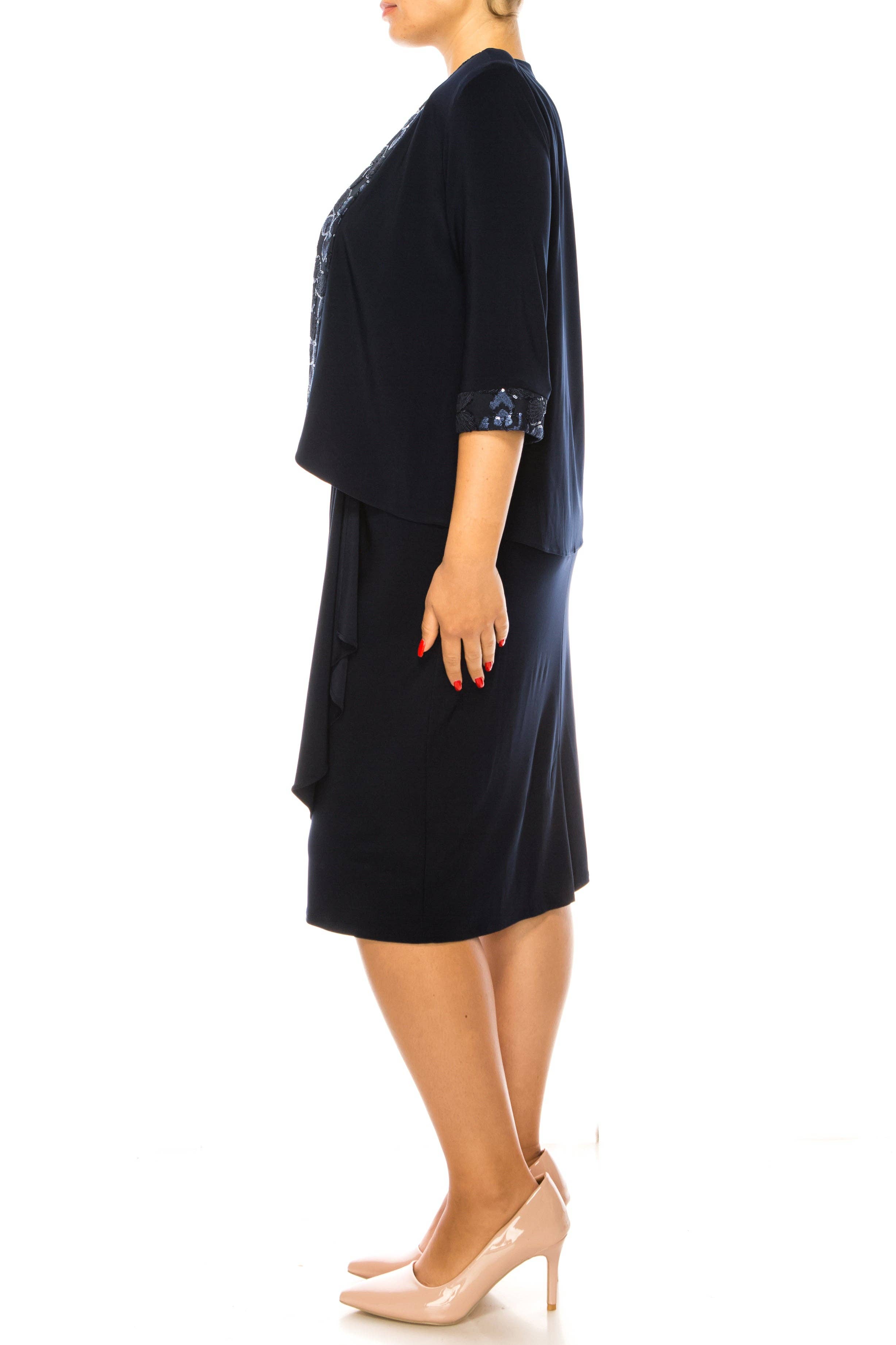 NAVY Brianna Milay 2-Pc Sequin Embroidered Jacket Dress for wholesale on Faire1