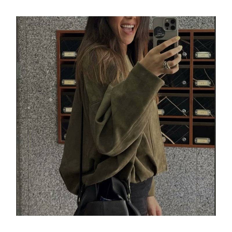 OceanusSwim - Vente Veste – femme - Veste en daim pur à col cranté4