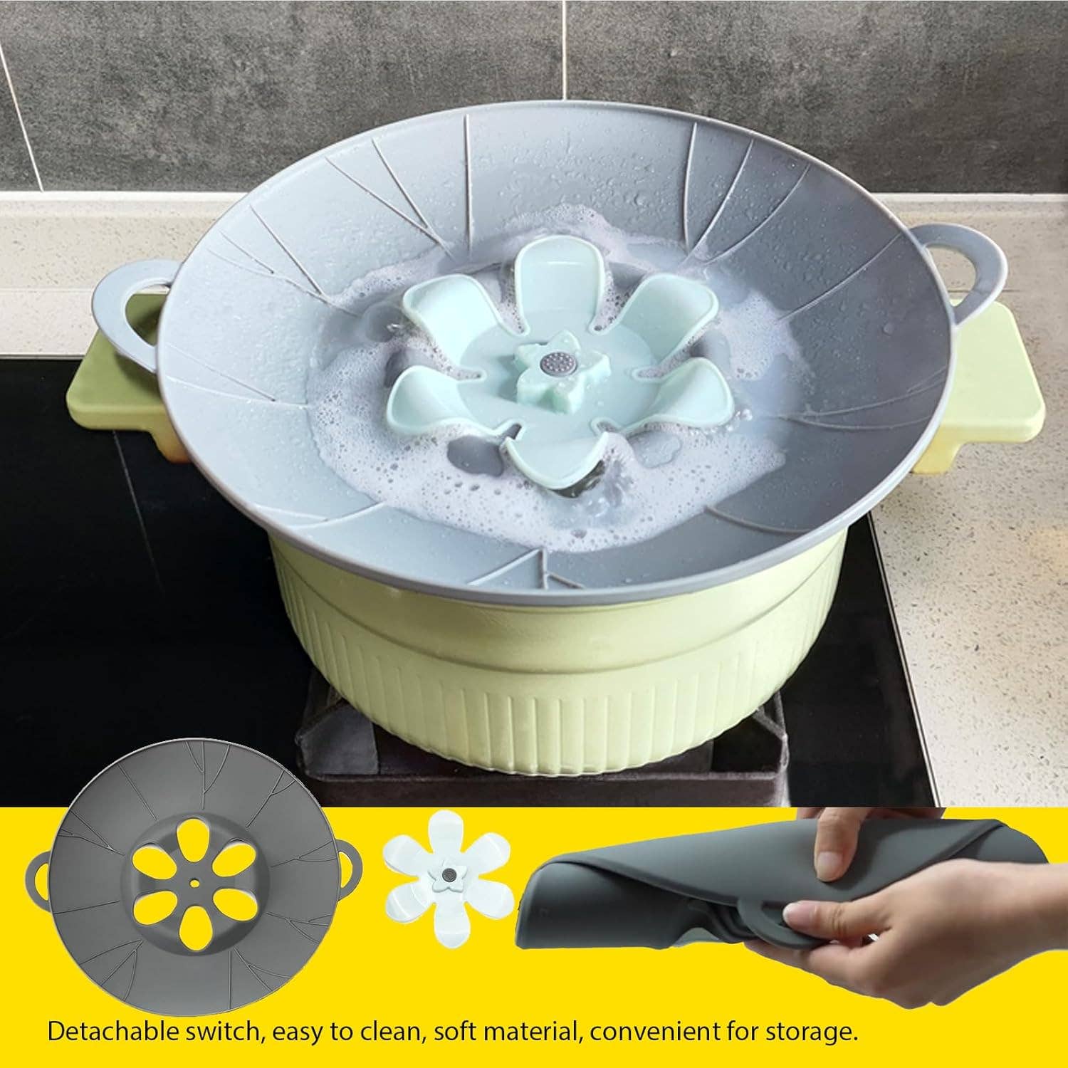 VIGOR - Wholesale Kitchen Tool/Gadget - Boil Over Spill Stopper, Silicone Pot Lid, 10.24" Spill Stop0