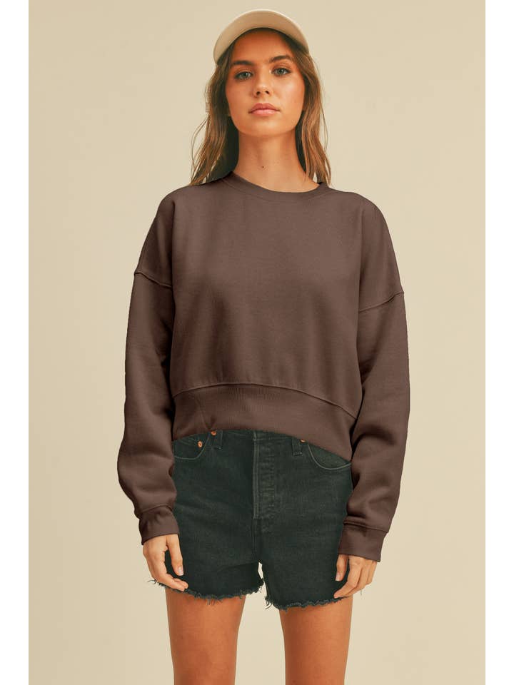 Honestee - Wholesale Sweatshirt - Women's - Blank Short Cropped Long Sleeve Sweatshirt23