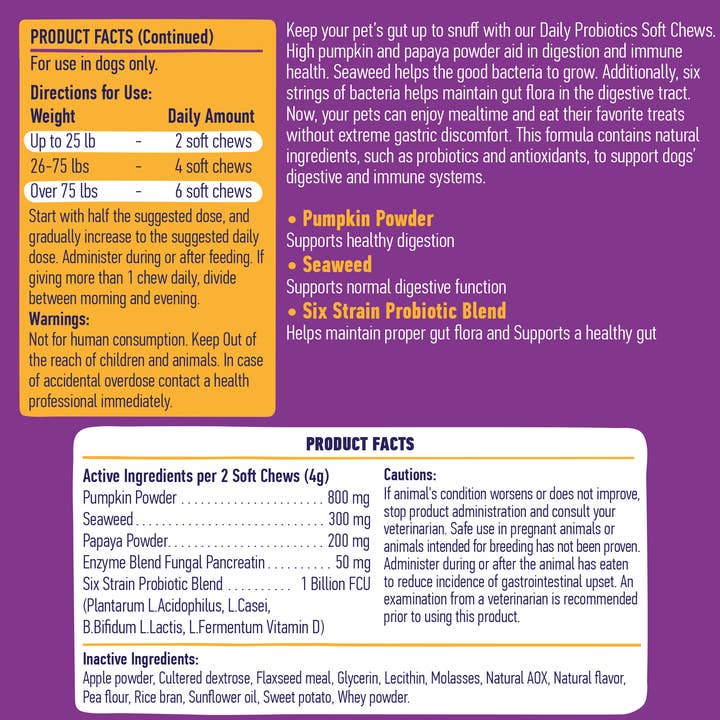 Dogline - Wholesale Pet supplement – Dog - Daily Probiotic Blend For Dogs 9oz Jar (120 Count)6