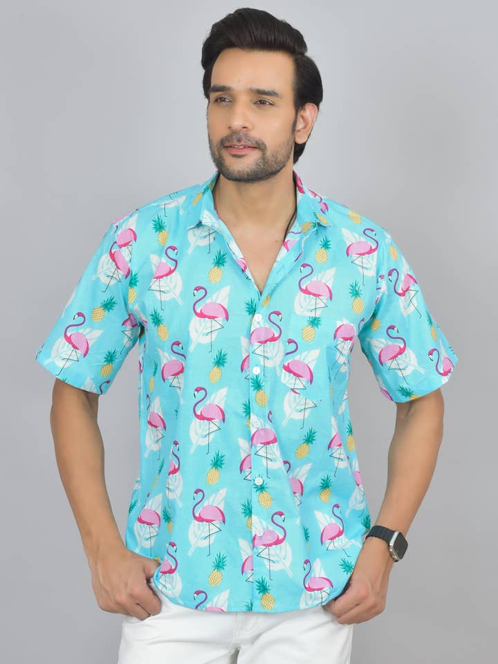 Hand Block Printed Cotton Shirt for wholesale by AMRANIS