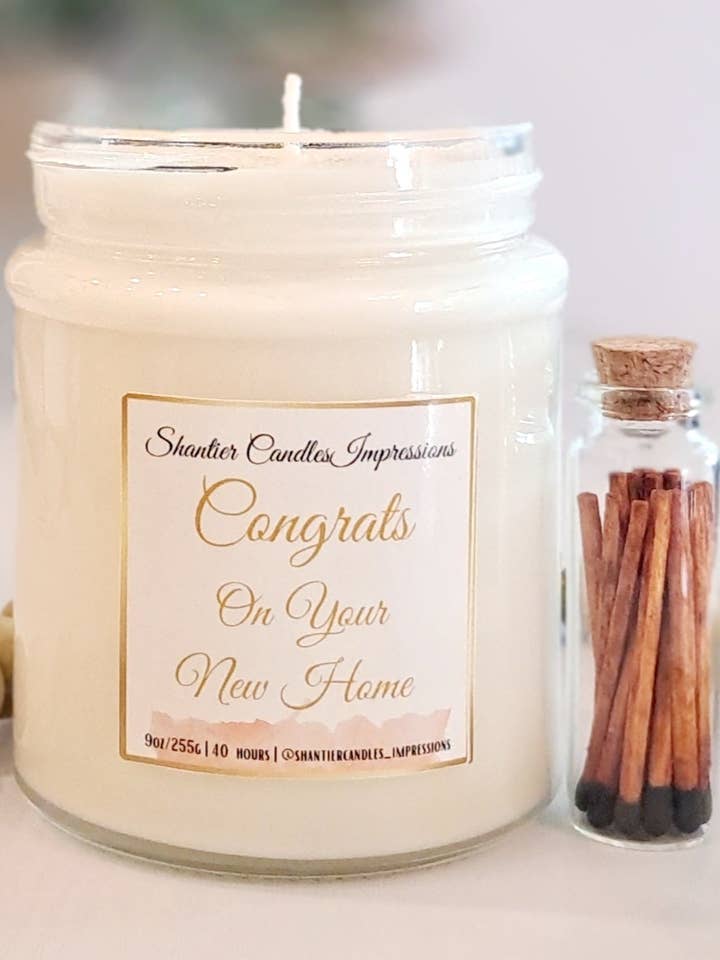 Congrats On Your New Home Candle for wholesale by Shantier Candles Co.