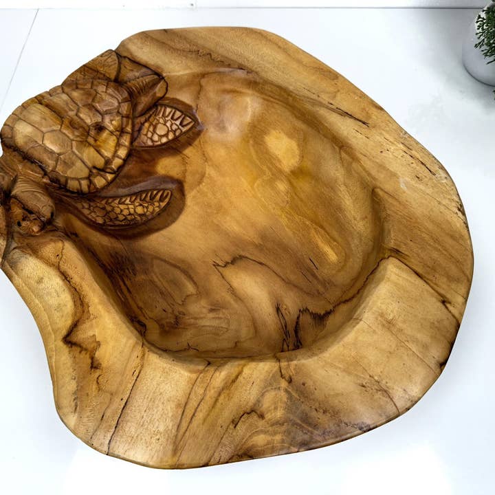 BOL EN BOIS TORTUE, Sculpture en Bois de Tortue, Bol Sculpté, Assiette Tortue, Décoration Tortue pour la vente par baligood