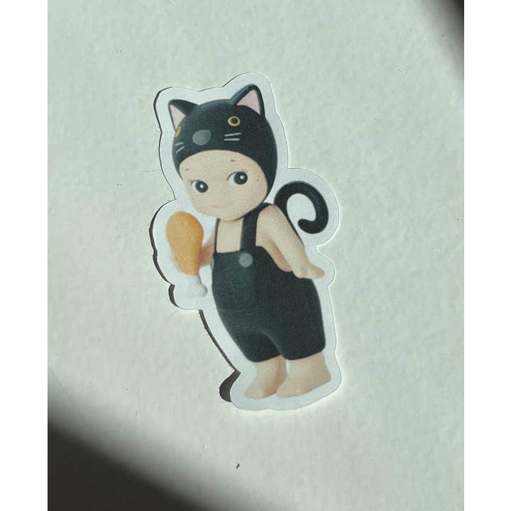 Literary by Ava - Wholesale Sticker - Sonny Angel Black Cat Kiss-Cut Waterproof Sticker