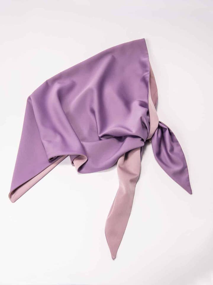 Anna Double-Sided Satin Head Scarf - Purple and Pink for wholesale by Even