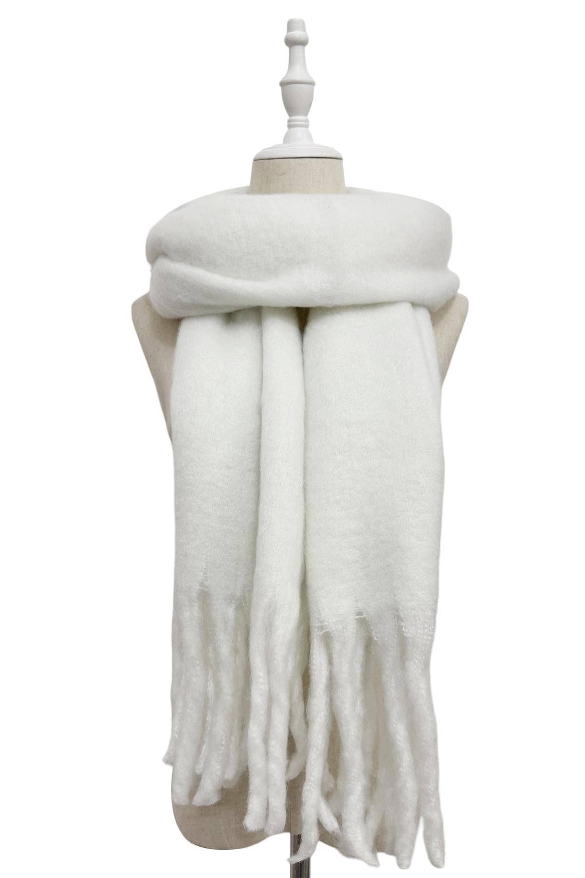 Fashion Scarf World - Vendita all'ingrosso Sciarpa - Donna - Sciarpa a scialle con nappe in morbida coperta semplice20